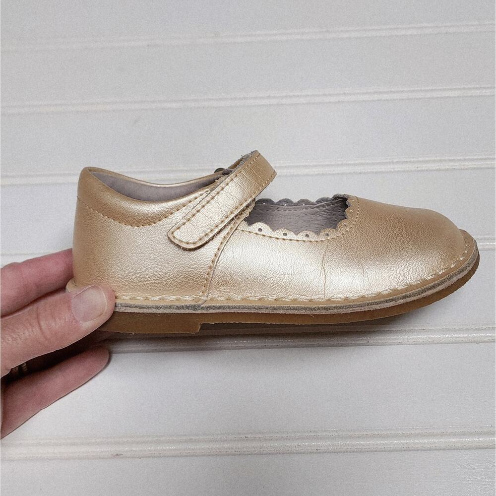 L'Amour Girls Caitlin Metallic Gold Leather Mary Jane Shoes Size 10 Toddler - Picture 5 of 10